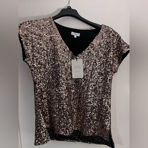 S’Edge Sequin V-Neck Blouse